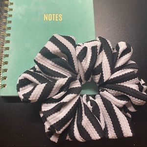 Jumbo Black & White Stripe Scrunchie